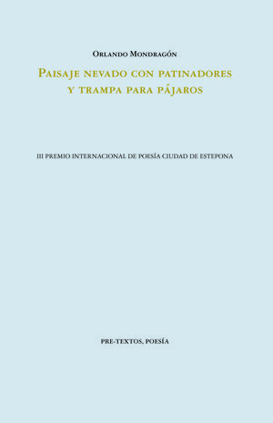 PAISAJE NEVADO CON PATINADORES Y TRAMPA PARA PAJAROS